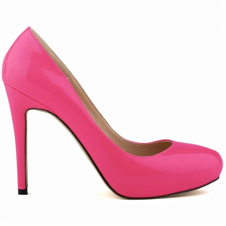 Damen Pumps Sexy 11cm Plateau Mode Lackleder Runde Zehenpartie Hohe Absätze Flach Damen Büro Party Hochzeitsschuhe Große Größe 43