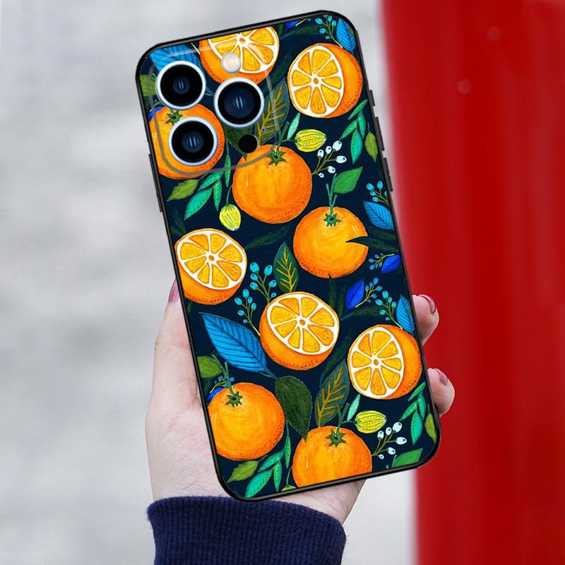 Summer Fruit Orange Phone Case For iPhone 16 Pro Max 13 12 Mini 11 14 Pro Max XR 16 Plus 16e 15 Pro Back Cover