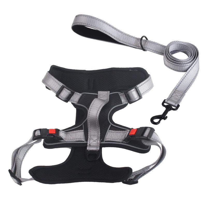 Dog chain dog leash pet leash chest back clothing dog strap chest strap adjustable reflective chest back