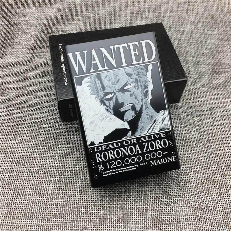 High Quality NEW One Piece Creative Cool Special Cigarette Case Monkey D. Luffy Zoro Nami Sanji Wanted Aluminum Alloy Cigarette Case