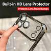 Luxury Buffer Lmpact Plating Phone Case For iPhone 18 17 16 15 14 13 12 Pro Max 16 Plus Shockproof Clear Lens Protection Cover