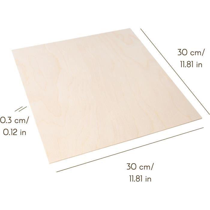 Sperrholzplatte - Creative Deco - 10er-Pack - 300x300x3mm - Handgefertigt - Matt