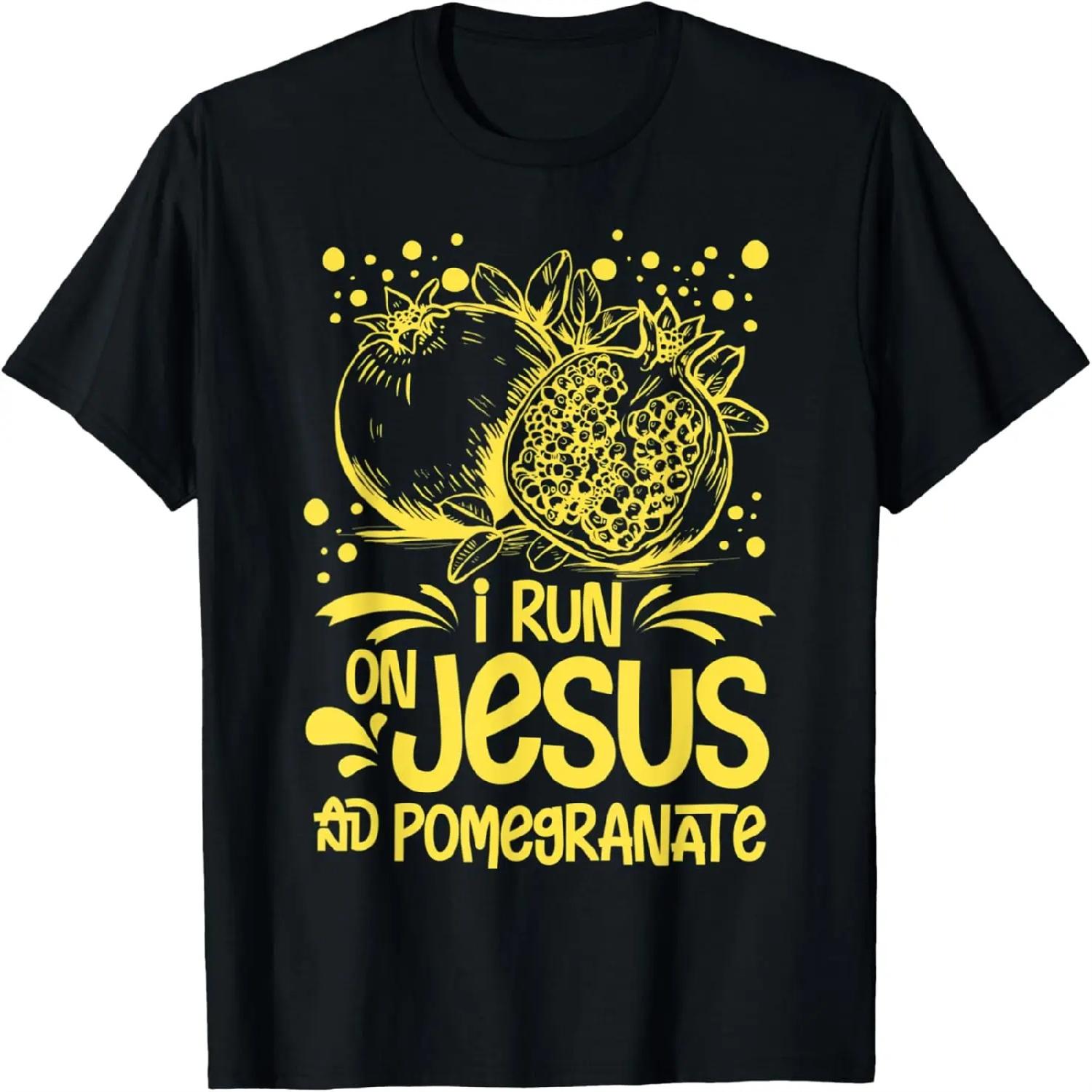 Pomegranate Lettering Design Tropical Food T-Shirt S