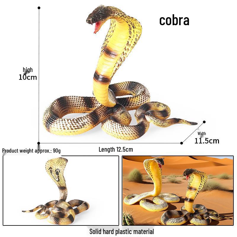 Realistic Heart-Shaped Cobra and Rattlesnake Toy Ornament for Kids