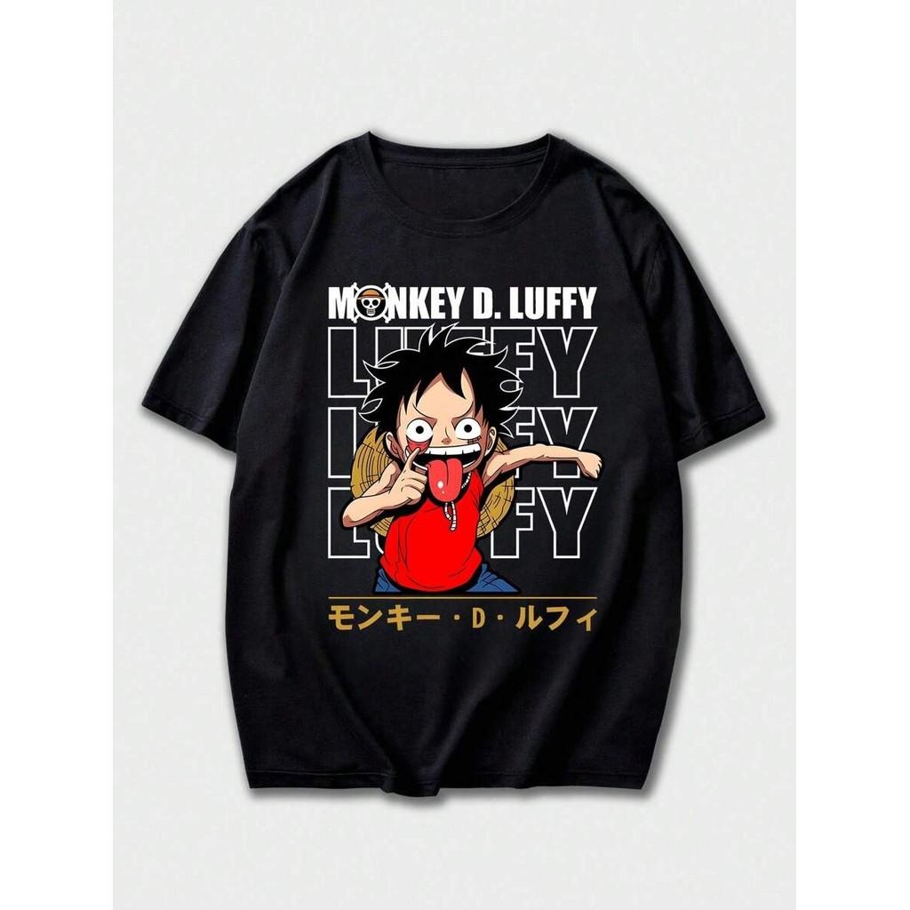 

Luffy Animation ONE PIECE Men Women Summer T-Shirt Harajuku Oversized Retro Short Sleeve Loose Casual Comfortable Y2k Top Cotton S