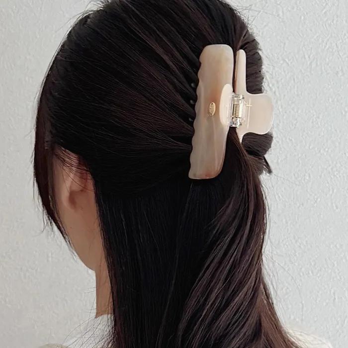 Classic Marble Flow Claw Clip [Beige]