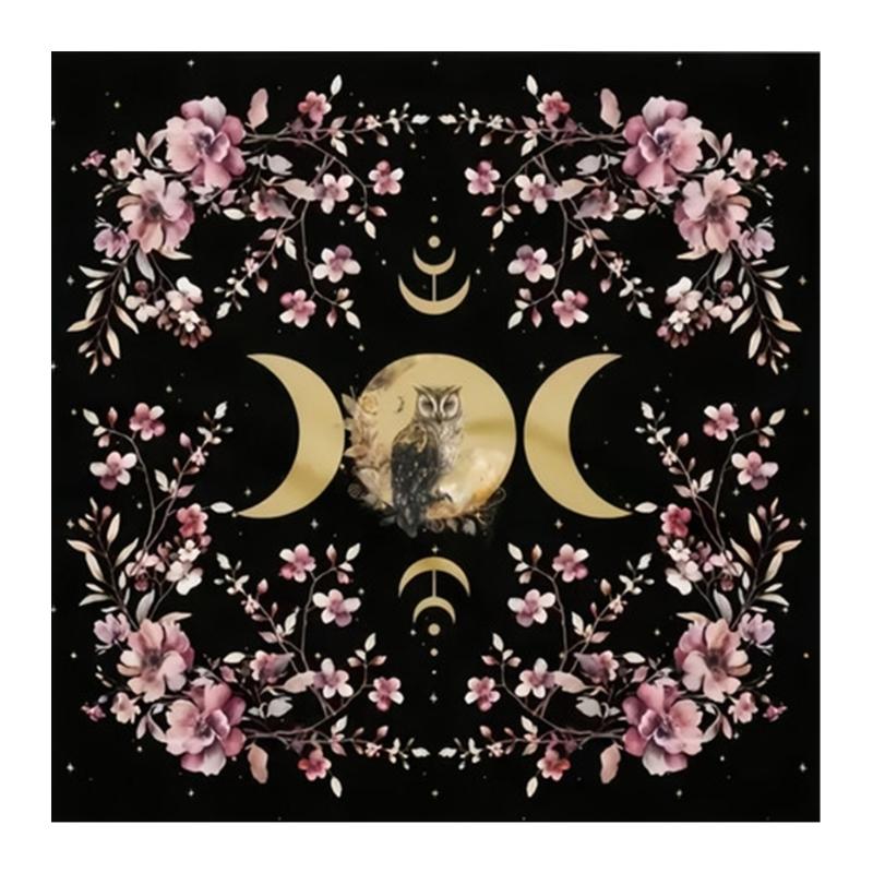 Moon Flower Pattern Astrology Tablecloth Tarots Divinations Tablecloth Altars Cloth Divinations Board Game Accessories