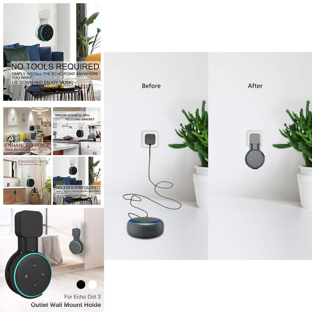 Stilvolle Wandhalterung zum Aufladen für Echo Dot 3 Google Smart Speaker