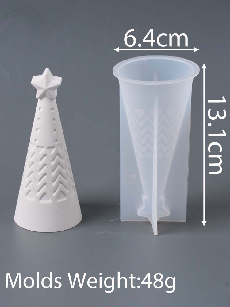 

Star Polygonal Cone Shaped Pillar Candle Mold DIY Christmas Ornament Crafts Making Soap Plaster Resin Silicone Molds Home Decor