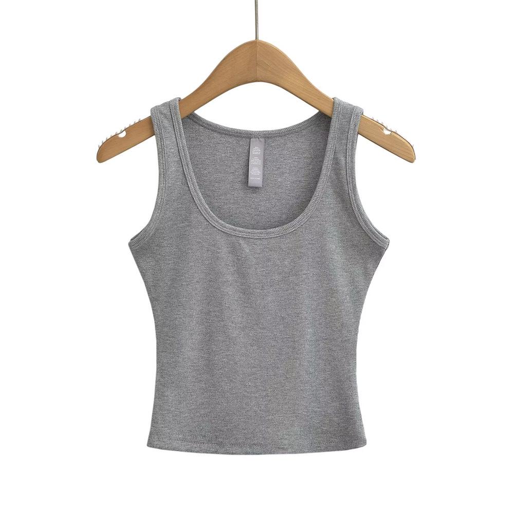 YPFF Trendy European and American Style Women's Slimming Cotton Ribbed Camisole