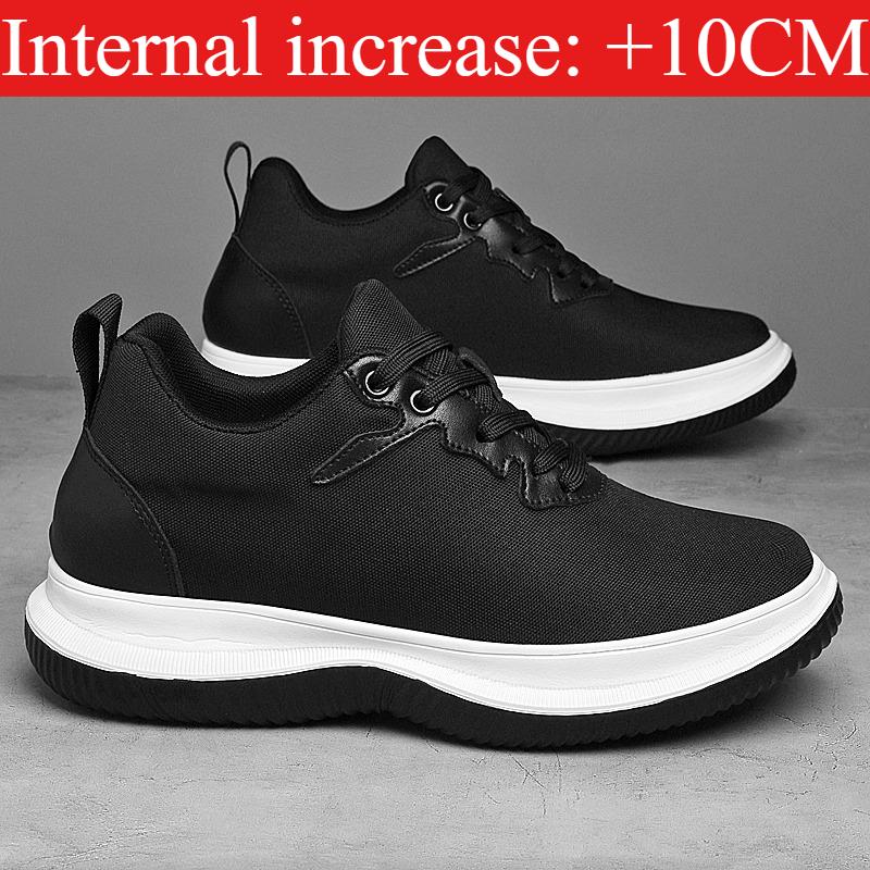 New Men's Black White Elevator Shoes 6/8/10CM Height Increasing Casual Breathable Comfortable Non-slip Walking Sneakers for Men