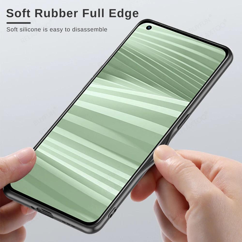 Realm GT 2 Pro Case Lambskin Leather Soft Silicone Frame Back Cover For Realme GT2 Pro 5G Camera Shockproof Coque Realmi GT2Pro