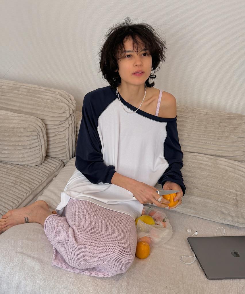 CITTA Number 23 Raglan Off-Shoulder T-Shirt_Ctt3002(White)