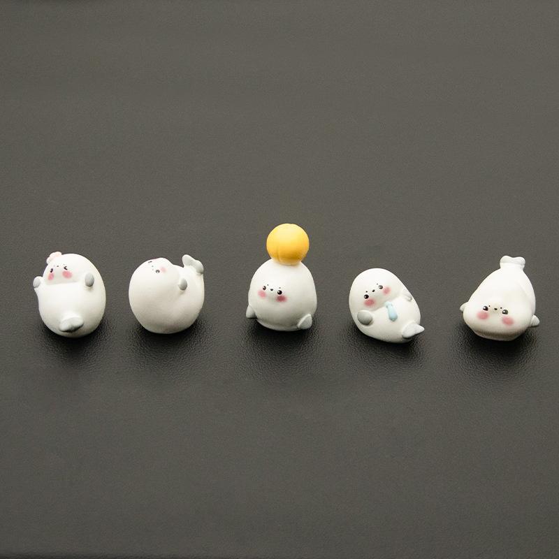 

3/5/6 шт. Морское животное, миниатюрный тюлень, украшение для автомобиля, мультяшный мини-тюлень, ландшафтный дизайн, смоляная декоративная фигурка, аксессуары для аквариума