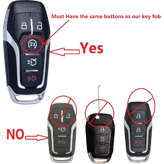 MechanMagic Key Fob Replacement Compatible for Ford Explorer 2016-2017 Edge Mustang Fusion Titanium Lincoln MKZ MKC 2014-2016 MKX 2016- Smart Car
