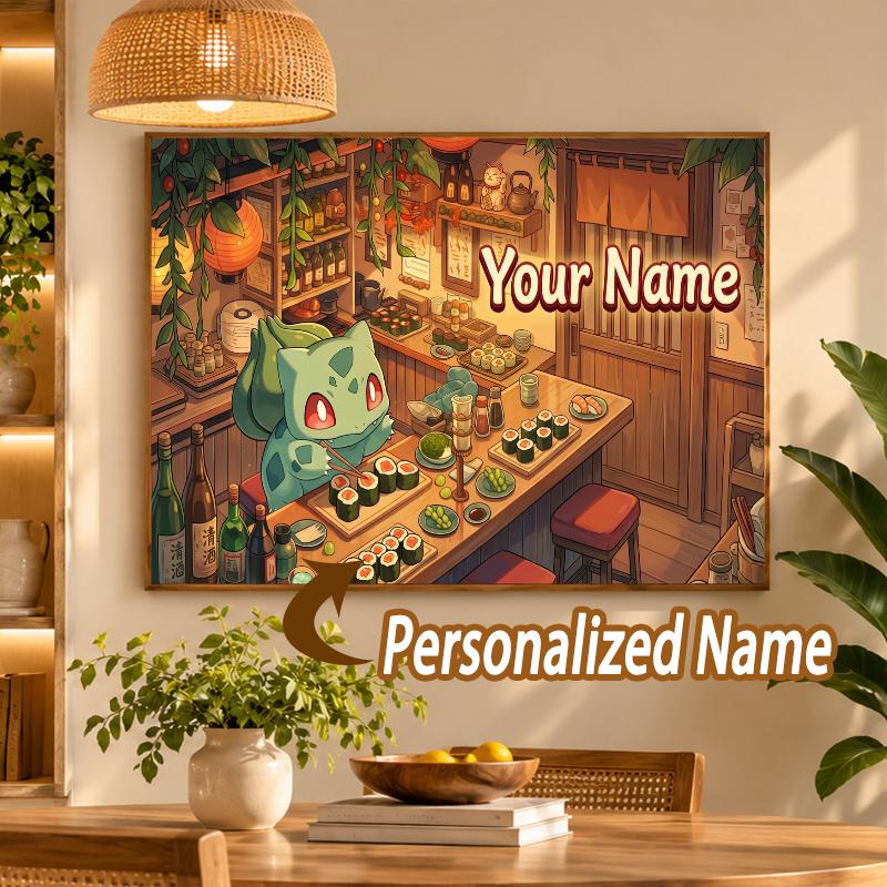 Bulbasaur Custom Name Diamond Painting Personalized 5D Full Drill DIY Diamond Art Home Decor
