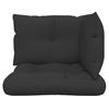 3 Piece Pallet Cushion Set Black Fabric