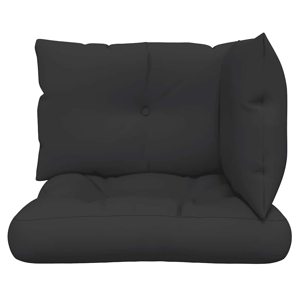 3 Piece Pallet Cushion Set Black Fabric