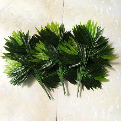 10Pcs/Set Artificial Bamboo Leaf Realistic Appearance Refreshing Plastic Bright Color Simulation Green Plants for Home Decoration