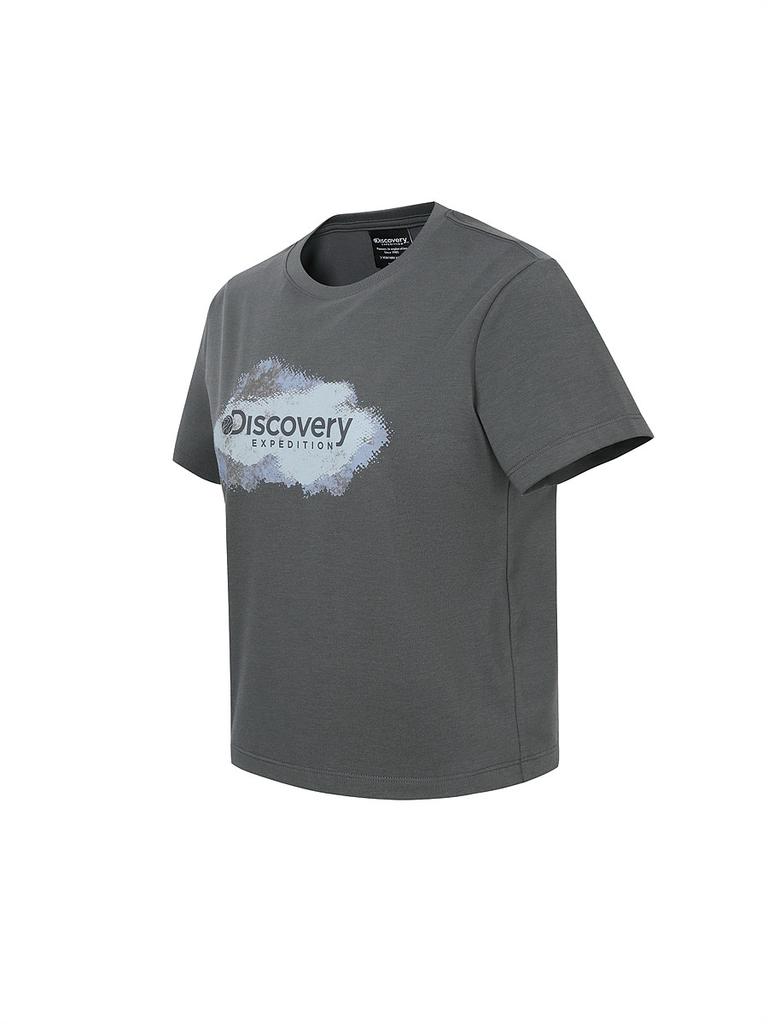 DISCOVERY EXPEDITION Freshvent Women'S Crop Washed Graphic Short Sleeve T-Shirt (D/Grey)