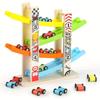 Children'S Educational Track 4-Layer Wooden Gliding Car Coasting Racing Car Slide Racing Fun Track Car Educational Toy