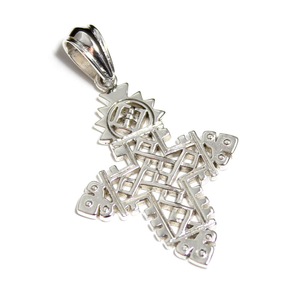 African Ethiopian Cross Silver Pendant for Men and Women