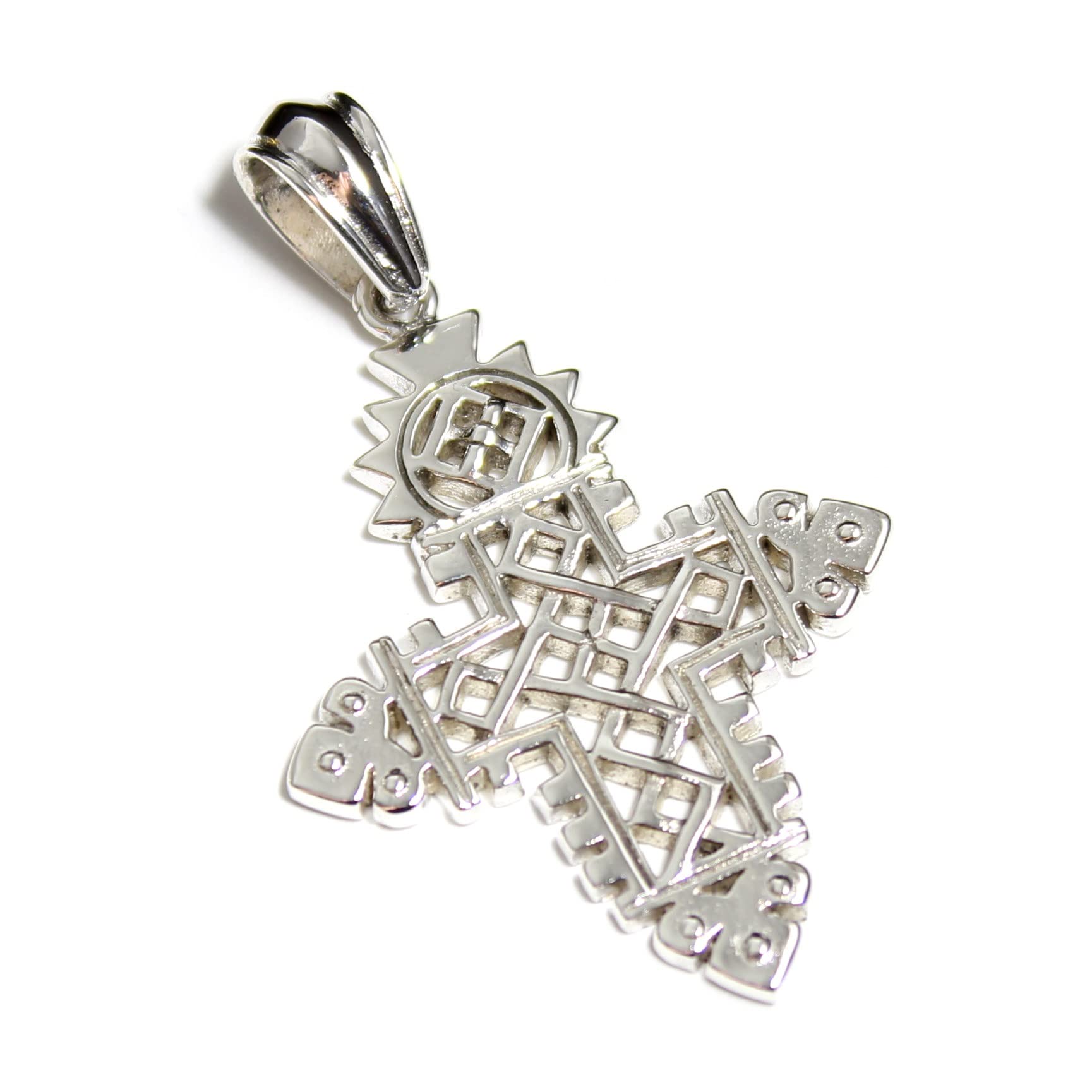 African Ethiopian Cross Silver Pendant for Men and Women
