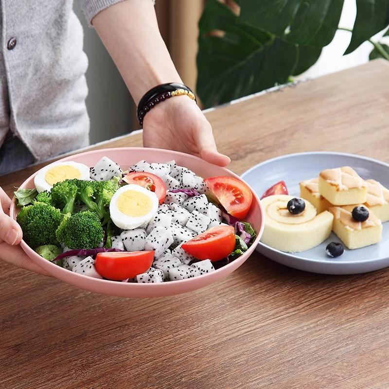 4Pcs Dinner Dishes Wheat Straw Dinner Plates Set Eco Friendly Full Tableware Of Plates Set Kitchen Accessories Plates Dinnerware
