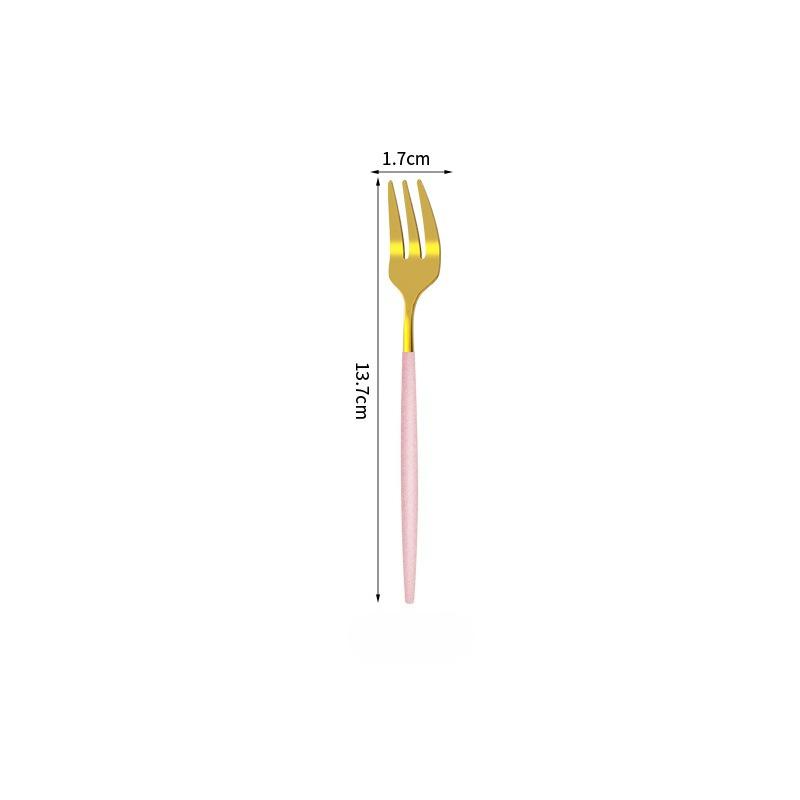 1PCS Stainless Steel Cutlery Rainbow Cake Fruit Fork Dinner Salad Fork Tableware Dessert Fork For Hotel Party Kitchen Tool
