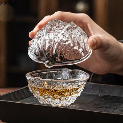 Creative Walnut Shaped Glass Cup Transparent Glass Tea Cup Irregular Kung Fu Tea Set Bar Wine Cup Water Cups Household Product