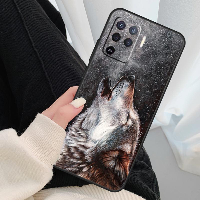 Animal Wolf Howling Case For Oppo A17 A57 A77 A40 A78 A54 A74 A94 A76 A16 A96 A18 A60 A80 A38 A58 A98 A15 A5 Pro