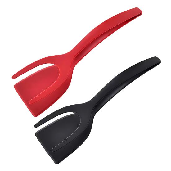2-in-1 Nylon Spatula Tongs Double-Headed Frying And Baking Tongs Heat-Resistant Kitchen Utensil with Long Handle