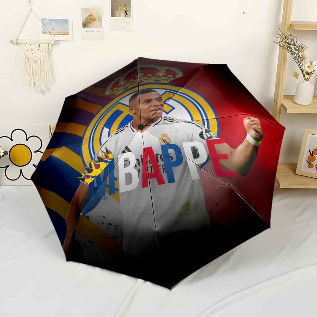 Mbappé Automatic Umbrella Compact 8-Rib Design Durable Plastic Iron All-Season Umbrella for Travel Fashion Lovers Wedding Party Gift