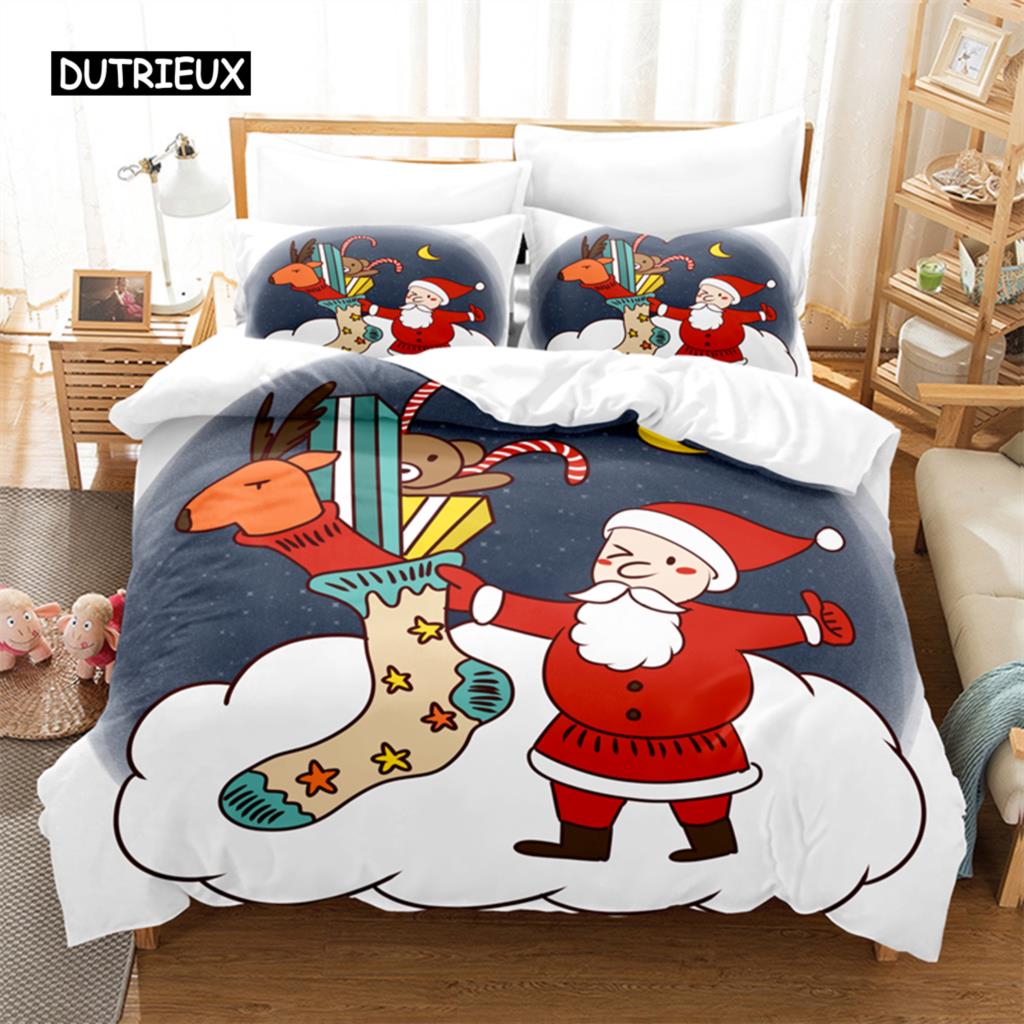 Set Biancheria da Letto Natalizio Set Copripiumino Set Biancheria da Letto 3d Stampa Digitale Biancheria da Letto Queen Size Set Biancheria da Letto Design alla Moda