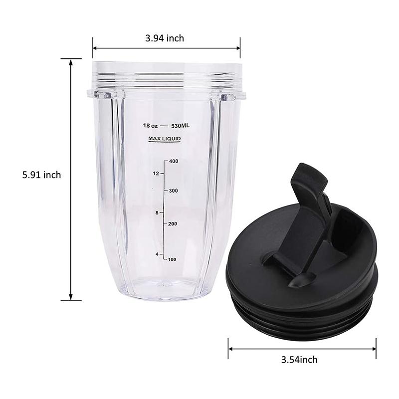 2 gab 18Oz rezerves Ninja blendera krūzes ar vāku priekš Ninja Auto IQ BL480 BL642 BL450 BL682 BL480, BL490, BL640 BL680
