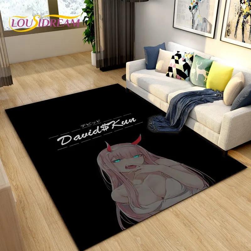 Zero Two DARLING In The FRANXX Anime Area Rug,Carpet Rug for Living Room Bedroom Sofa Doormat Decoration, Kid Non-slip Floor Mat