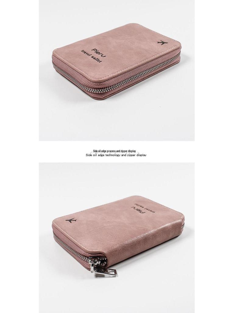 2024 RFID Anti-Theft Zipper Passport Holder: Multifunctional Travel Wallet Organizer