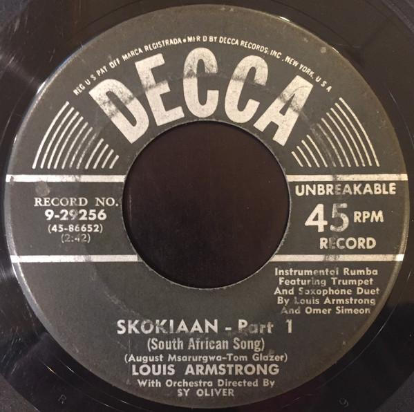 

7inch Record LOUIS ARMSTRONG - Skokiaan 929256 Decca 1954 US Jazz Used