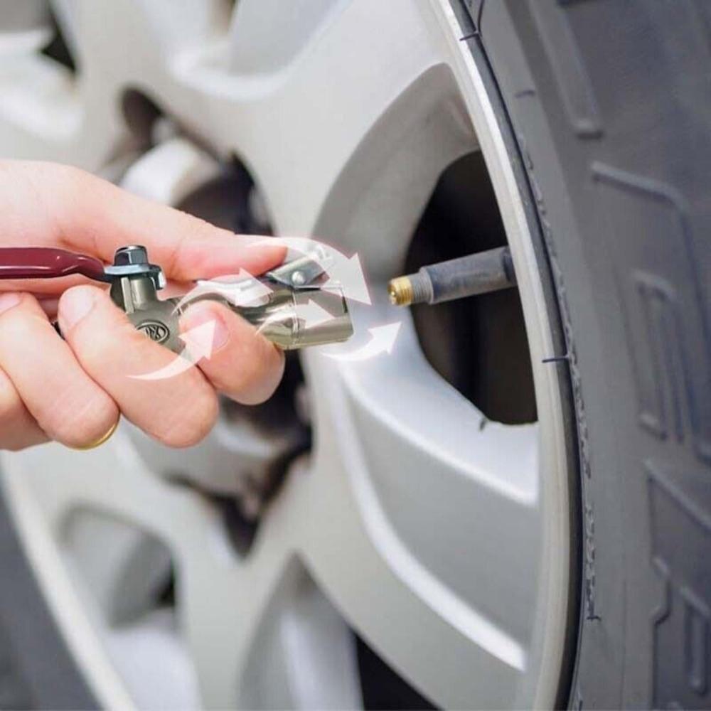 Metal Tire Inflator Chuck 9.5cm Deflation Switch Durable Tire Inflator Nozzle  for Tire Inflation