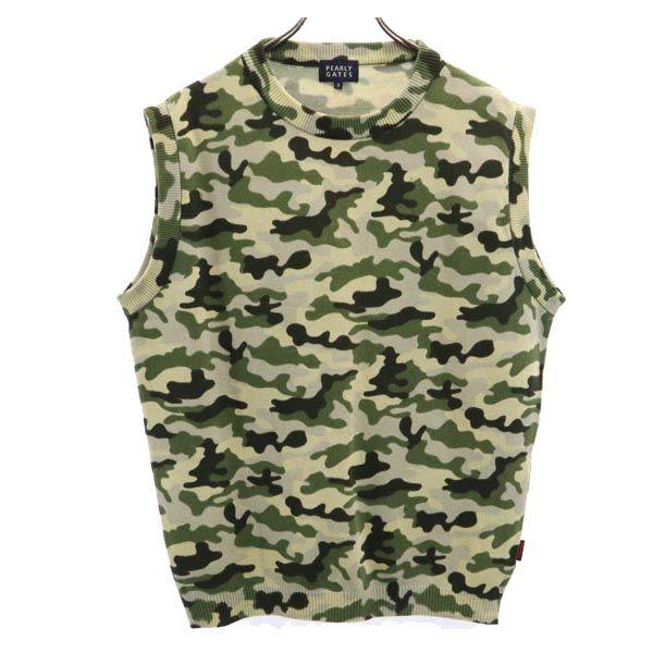 

PEARLY GATES made in Japan Camouflage Pattern golf knit Best 5 Golf wear Men s Used