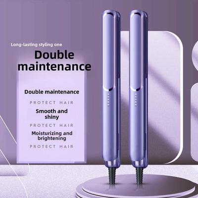 Doppelzweck-Glätteisen & Lockenstab: Einstellbare Temperatur, Keine Schädigung, Ideal für Ponyfrisuren, Kompaktes Design