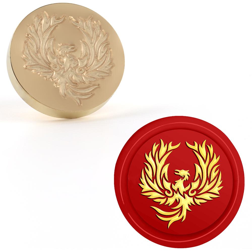 Bear, Dragon,Phoenix Wax Seal Stamps Brass Head 0.98" Removable Round Wax Sealing Stamp Heads For Decorating Wedding Invitation