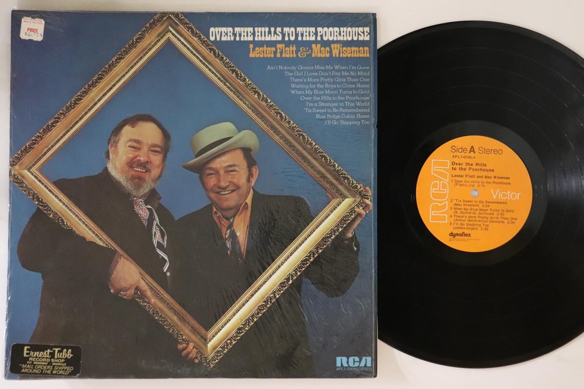 

LP Record LESTER FLATT, MAC WISEMAN - Over The Hills To The Poorhouse APL10309 RCA 1973 US Folk Used