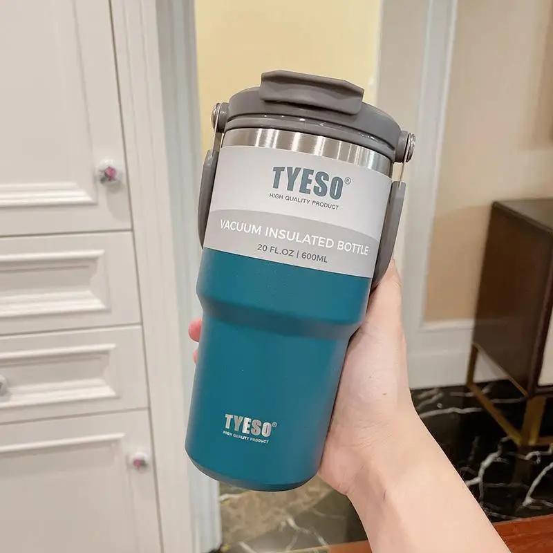 600ml 750ml 900ml Coffee Cup Thermal Vacuum Mug Stainless Steel Non-slip Leak-Proof Thermos Insulated Cup Milk Tea Water Bottle