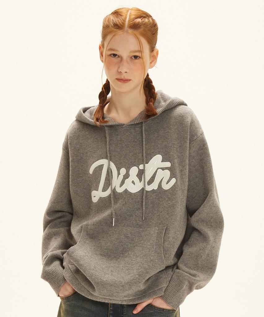 DISTN9NE Logo Hoodie Knit Melange Grey (Lp1Su059-097)