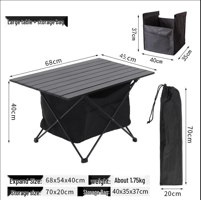 Lightweight Aluminum Alloy Portable Folding BBQ Picnic Table