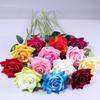 Touch Blossom Flannel Velvet Flowers DIY Bridal Bouquet Fake Flowers Wedding Decor Artificial Roses