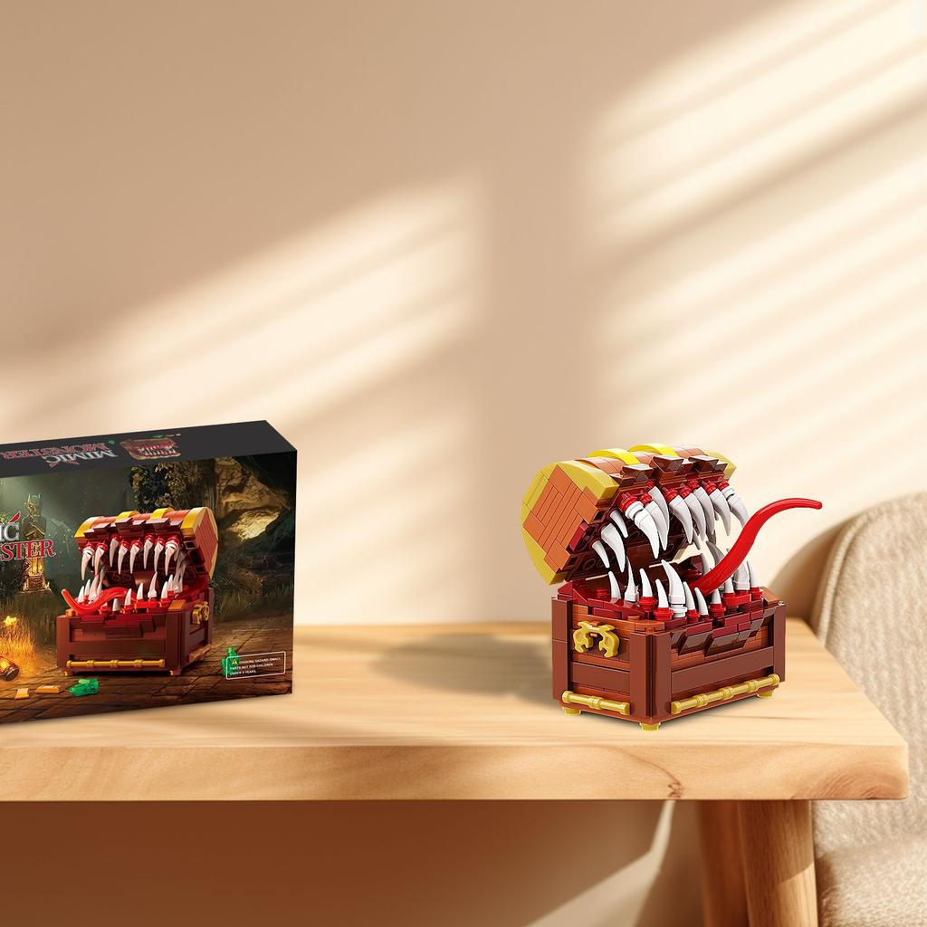 Mimic Treasure Chest, Treasure Chest Monster Building Blocks Toys Building Blocks
