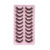 5D False Eyelashes - 10 Pair Pack: European & American Style, Multi-Layer, Soft, Natural, Dense