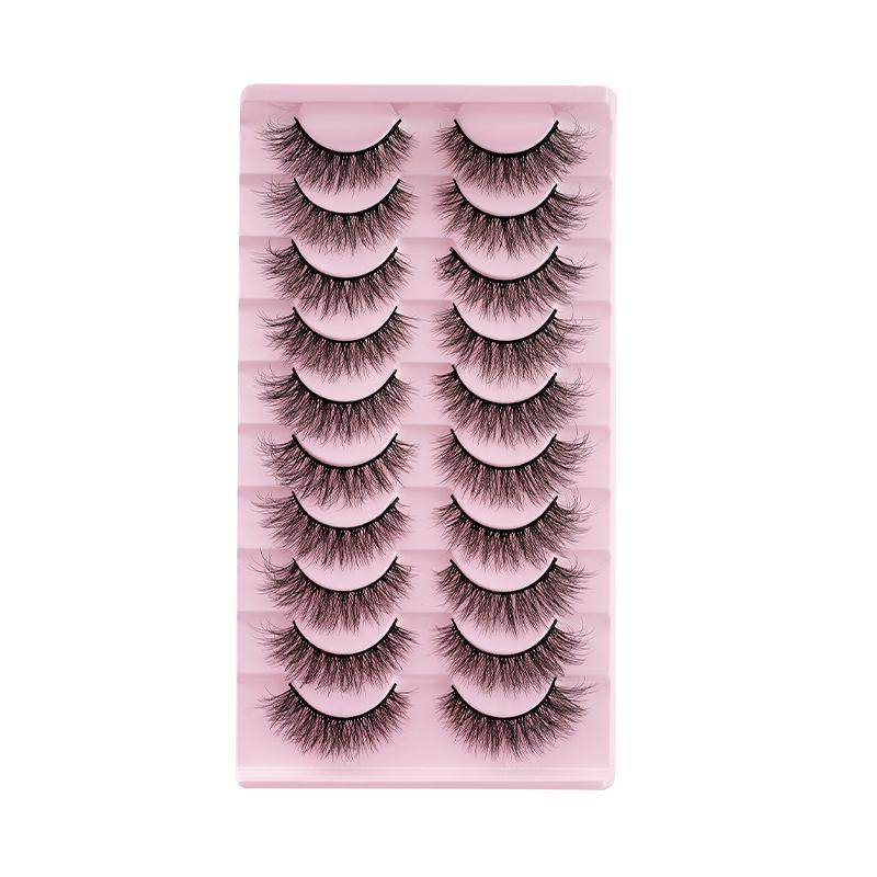 5D False Eyelashes - 10 Pair Pack: European & American Style, Multi-Layer, Soft, Natural, Dense